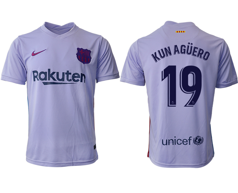 Men 2021-2022 Club Barcelona away aaa version purple #19 Soccer Jersey->barcelona jersey->Soccer Club Jersey